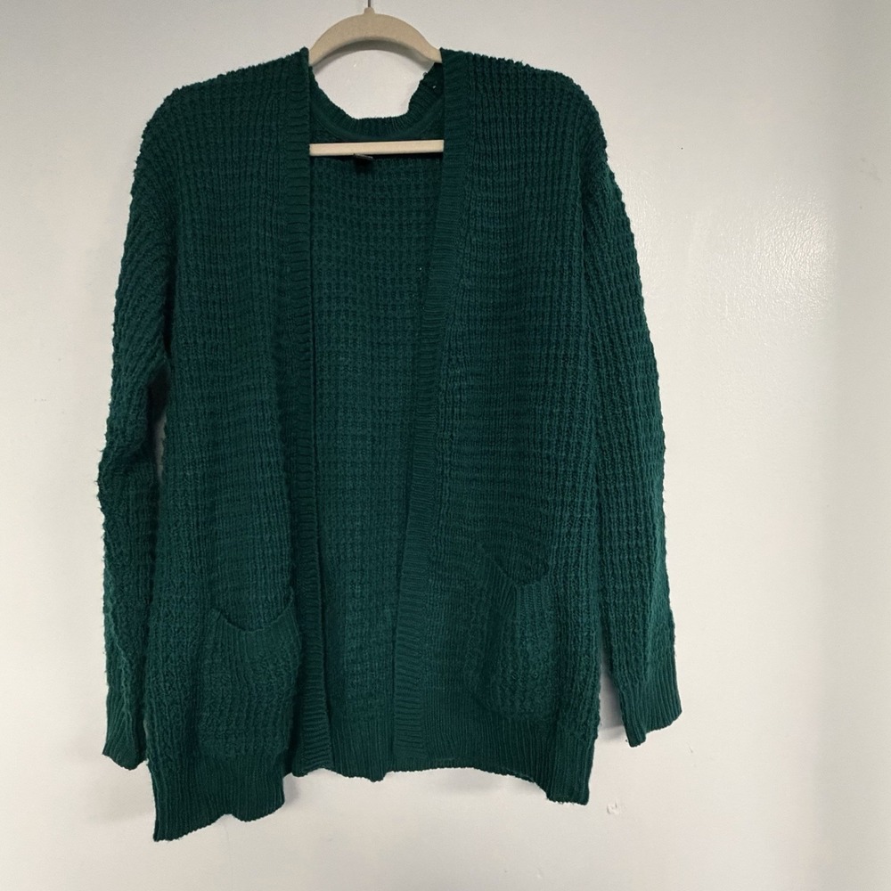 Forever 21 Chunky Waffle Knit Boho Indie Sleaze Gorpcore Layering Large Cardigan